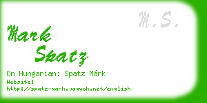 mark spatz business card